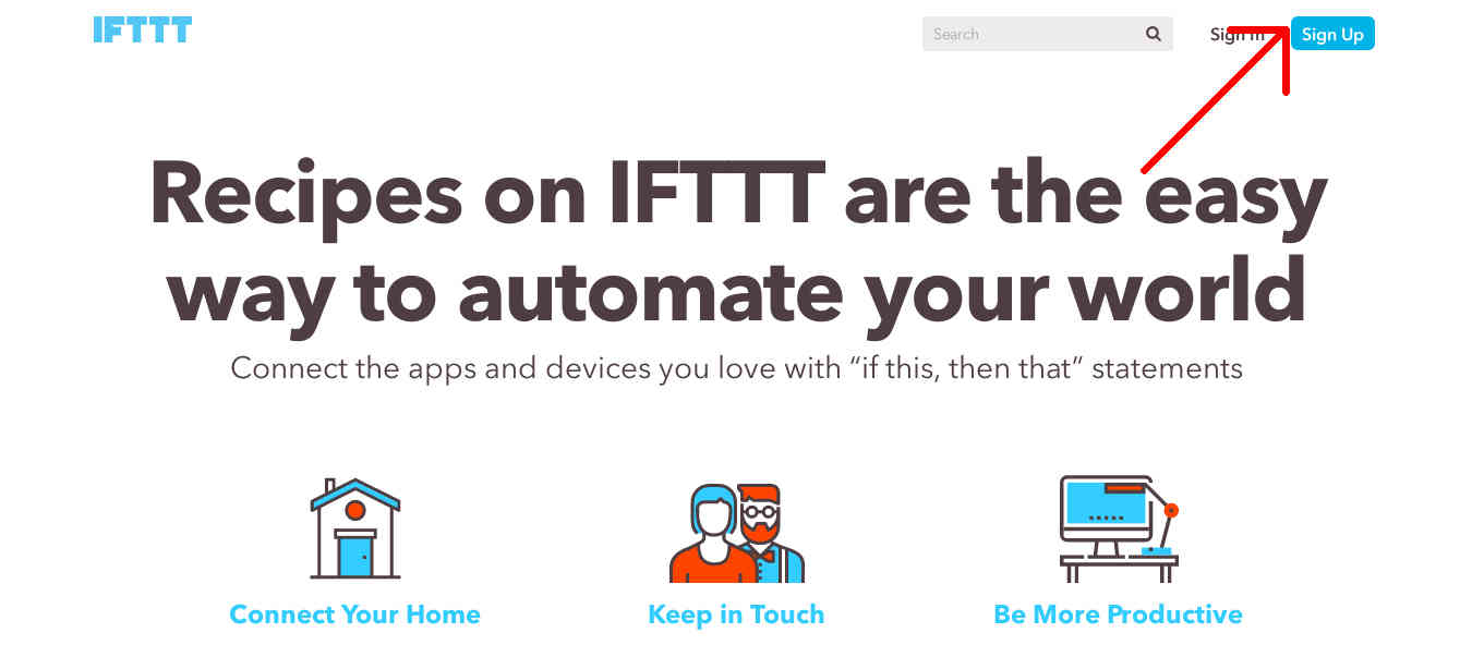 IFTTT sign-up
