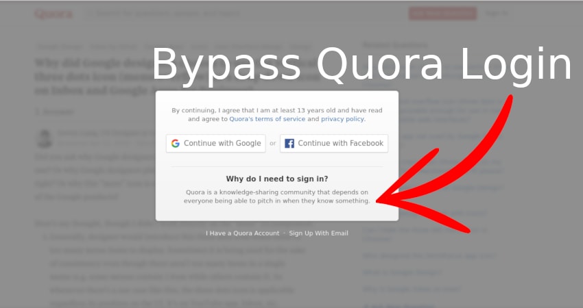 Read Answers on Quora Without Login Using Cookie Method