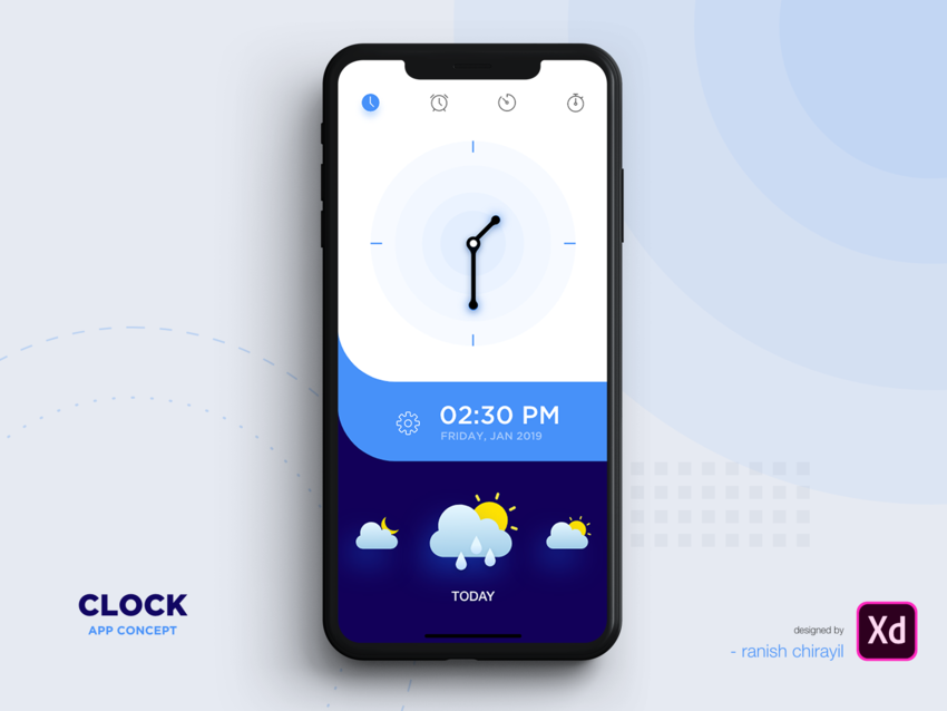 Clock UI with Weather