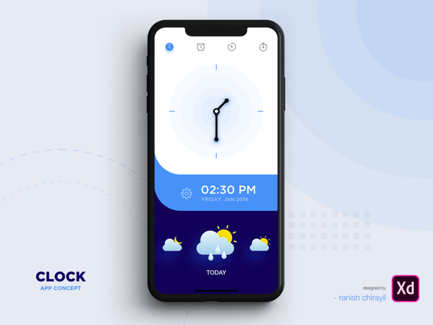 15 Best Clock App UI Design 2019