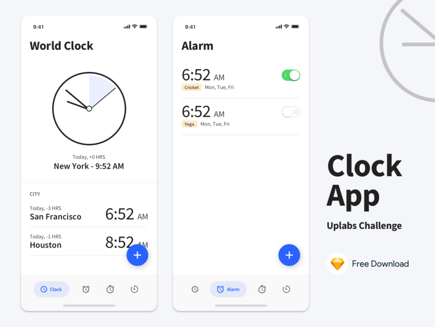 Clock App UI Challenge