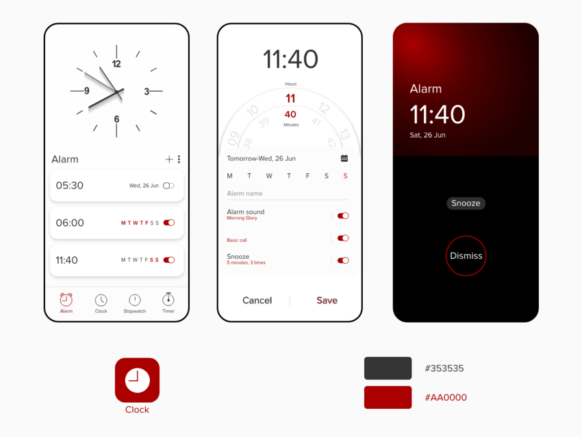 Clock UI design