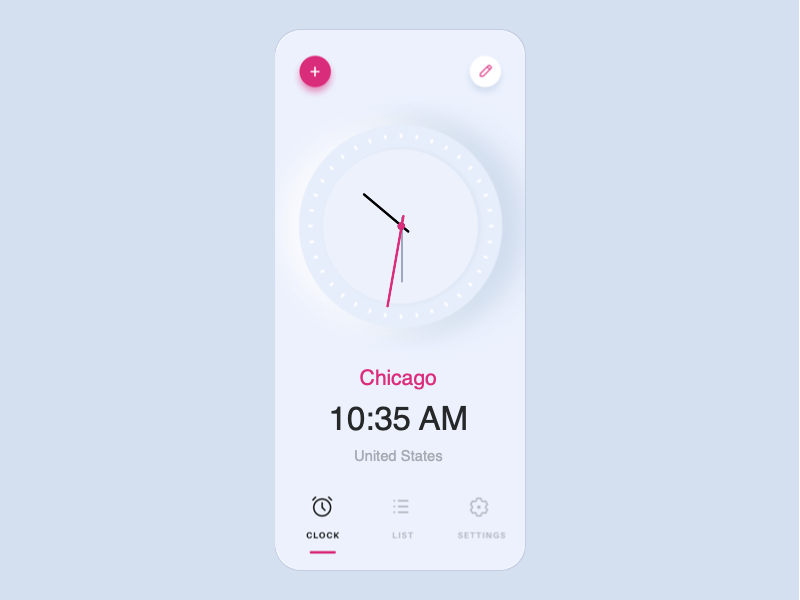 World Clock App Design