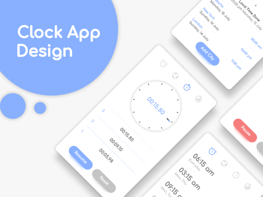 Cyan Clock App Design