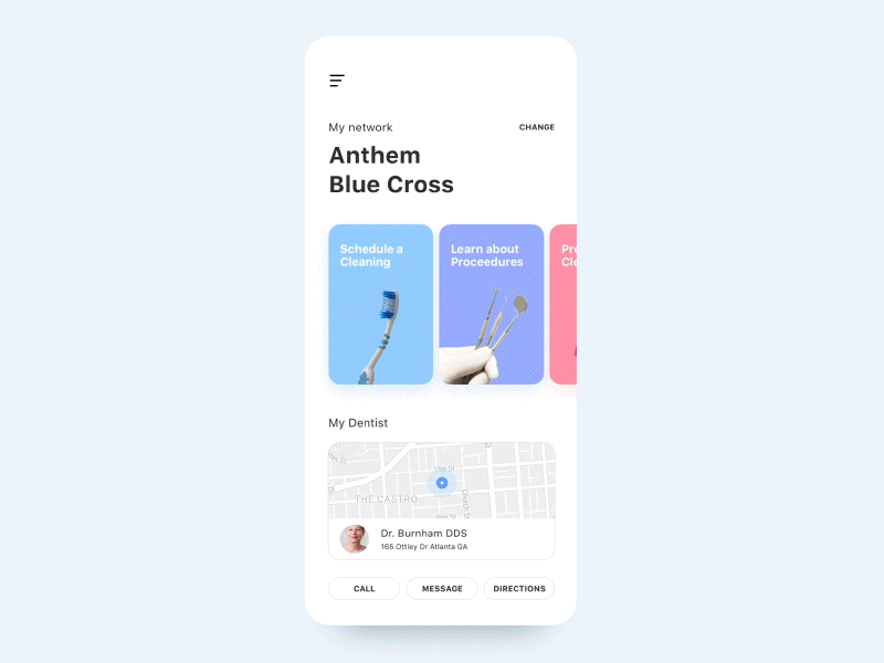 Clean and Calm Dentist UI